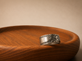 Floral  Rose Bud Engraved Band