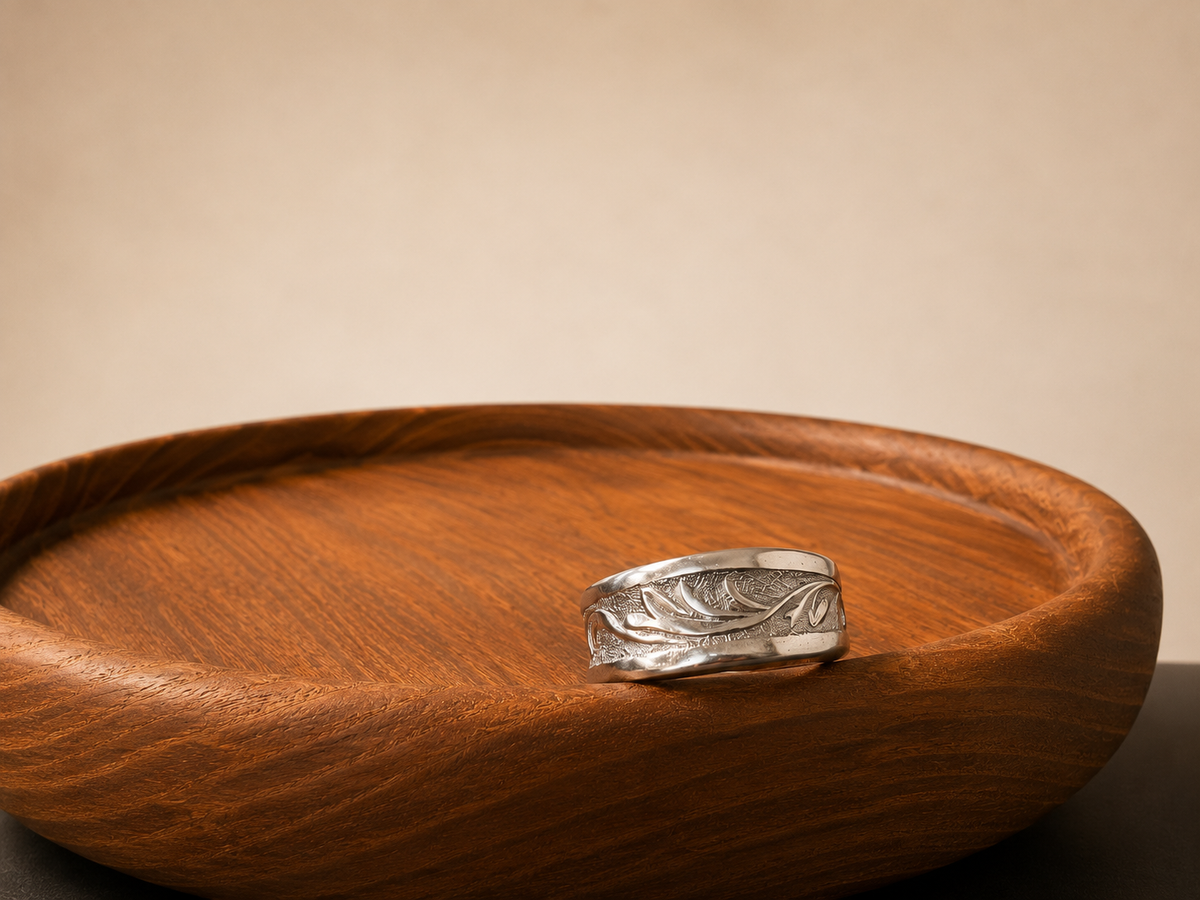 Engraved Floral Spoon Band